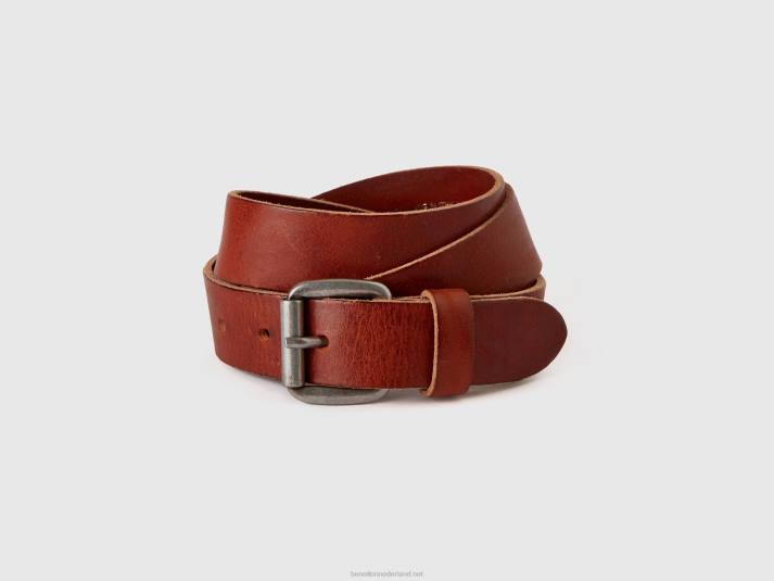 Heren Benetton echt leren riem bruin 4R621496