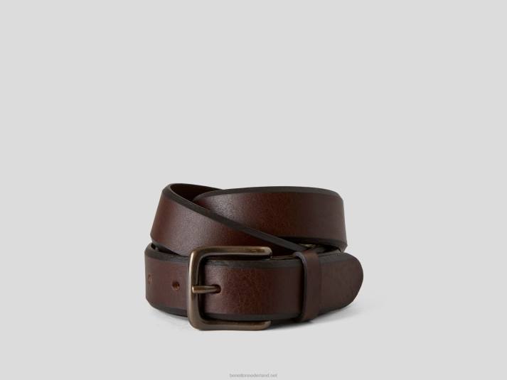 Heren Benetton echt leren riem bruin 4R621553