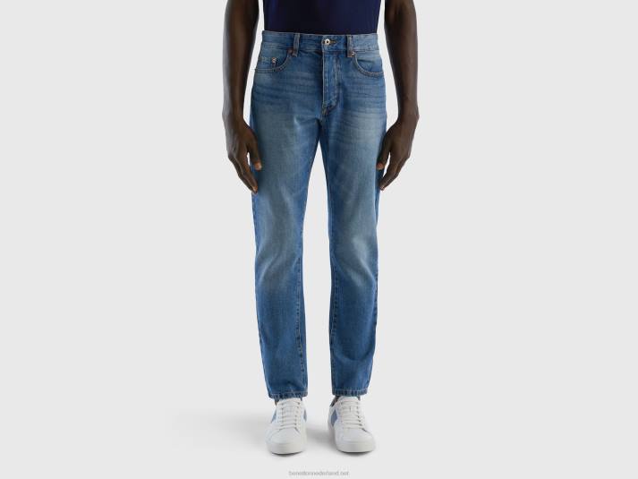 Heren Benetton jeans met rechte pijpen van 100% katoen blauw 4R621482