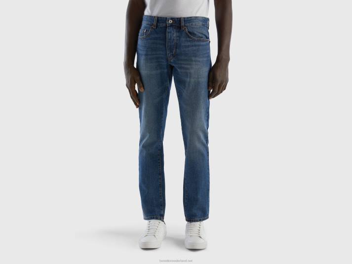 Heren Benetton jeans met rechte pijpen van 100% katoen blauw 4R621486