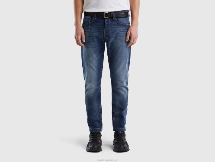 Heren Benetton slimfit jeans met vijf zakken blauw 4R621474