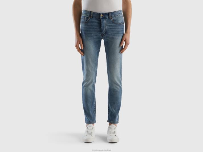 Heren Benetton slimfit jeans met vijf zakken blauw 4R621481