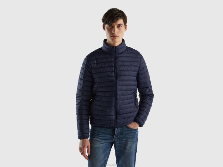 Heren Benetton gewatteerd jack met gerecyclede watten donkerblauw 4R621181