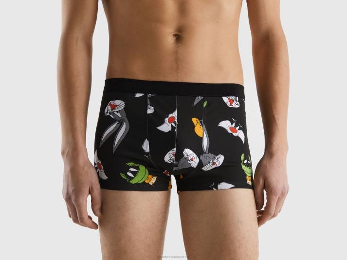 Heren Benetton looney tunes boksers zwart 4R624704 - Klik op de afbeelding om het venster te sluiten