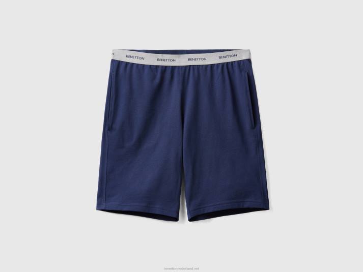 Heren Benetton bermuda's van zuiver katoen donkerblauw 4R624703