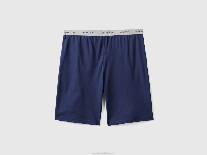 Heren Benetton bermuda's van zuiver katoen donkerblauw 4R624703