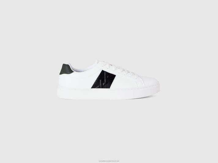 Heren Benetton lage sneakers met zwart logo zwart 4R62806