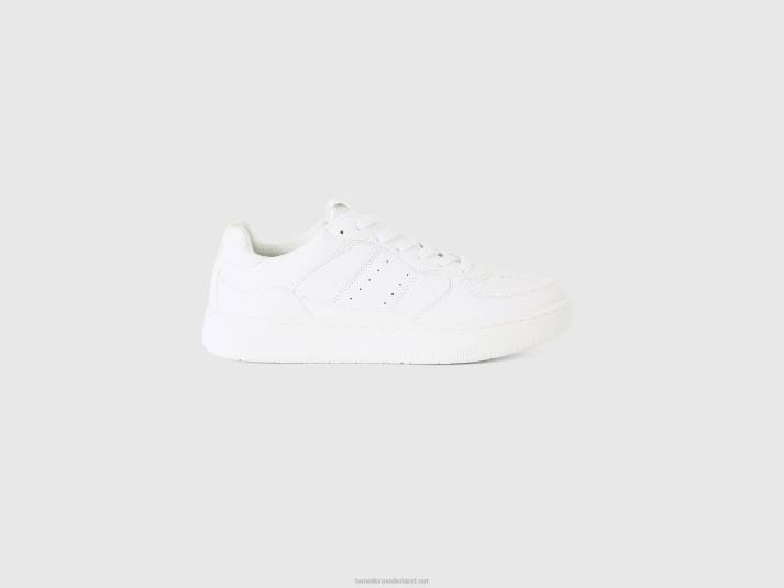 Heren Benetton witte lage sneakers wit 4R621546