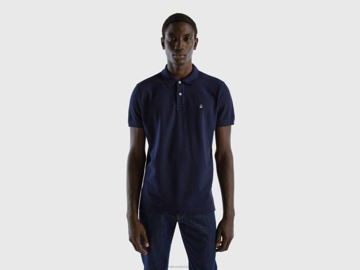 Heren Benetton donkerblauwe regular fit polo donkerblauw 4R624608