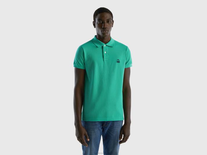 Heren Benetton groene slim fit polo groente 4R624587