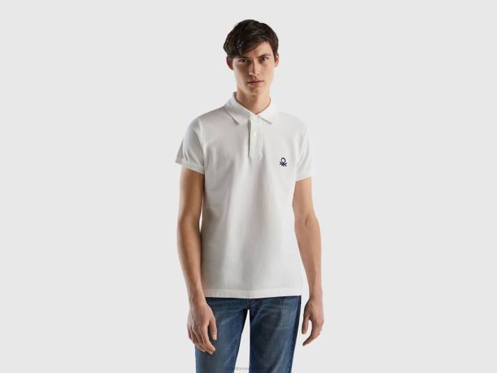 Heren Benetton witte slim fit polo wit 4R624610