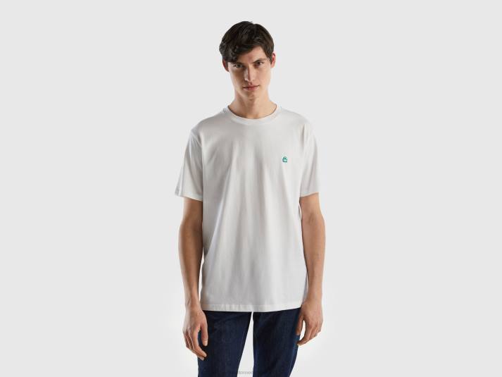 Heren Benetton Basic t-shirt van 100% biologisch katoen wit 4R621296