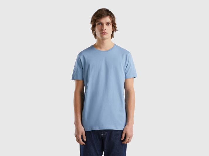 Heren Benetton blauw t-shirt van de luchtmacht luchtmacht blauw 4R621259