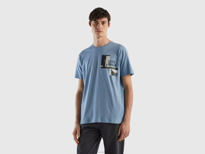 Heren Benetton t-shirt met fotoprint luchtmacht blauw 4R624470