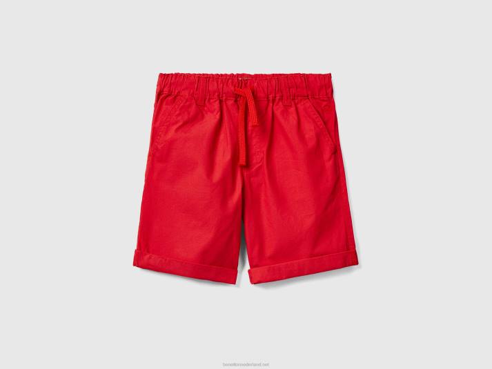 kinderen Benetton Short van 100% katoen met trekkoord rood 4R622394