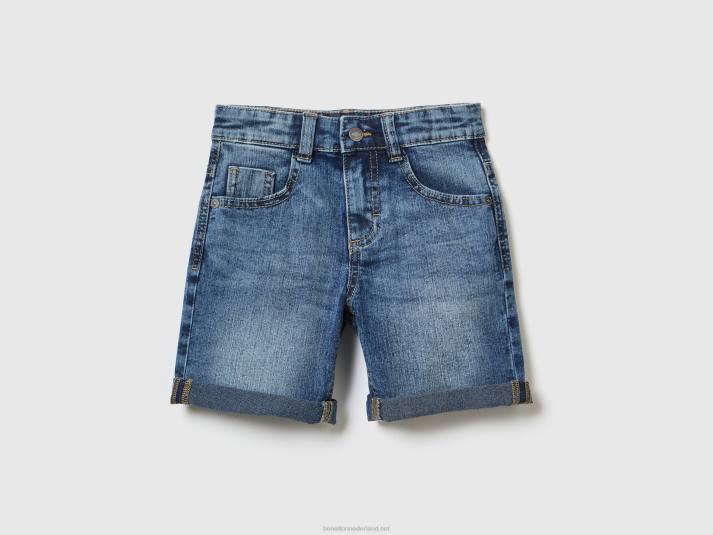 kinderen Benetton "eco-recycle" denim bermuda's blauw 4R622379