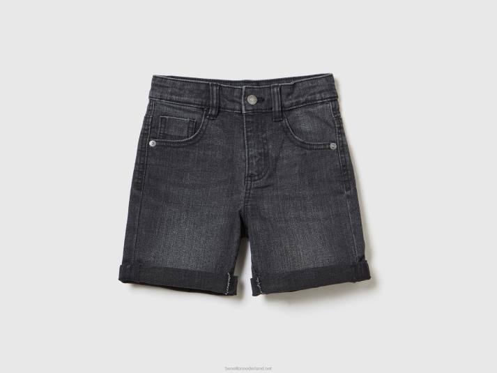 kinderen Benetton "eco-recycle" denim bermuda's zwart 4R622356