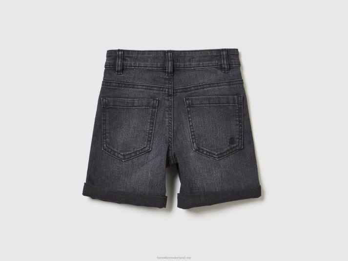 kinderen Benetton "eco-recycle" denim bermuda's zwart 4R622356