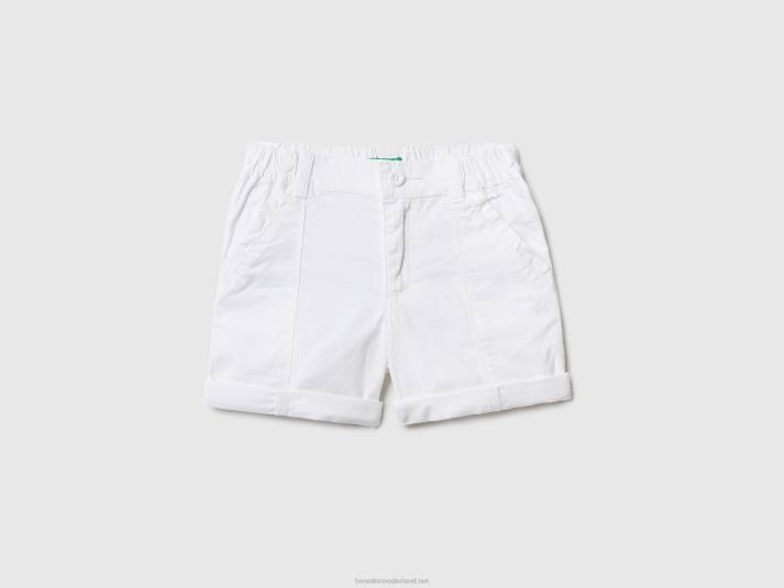 kinderen Benetton korte broek van lichtgewicht katoen wit 4R622397