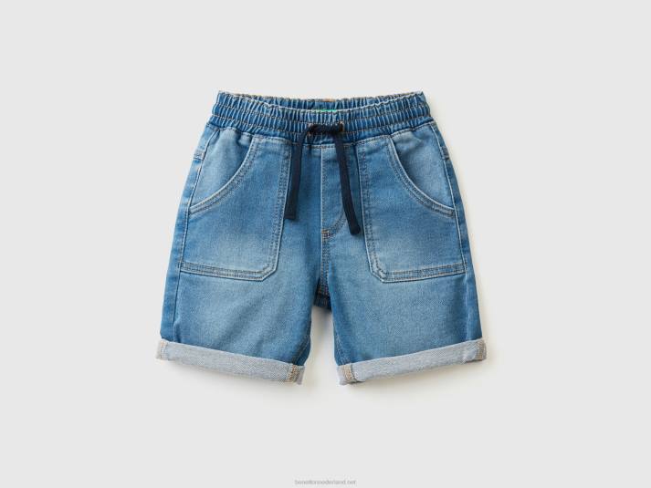 kinderen Benetton korte broek van stretchdenim lichtblauw 4R622398