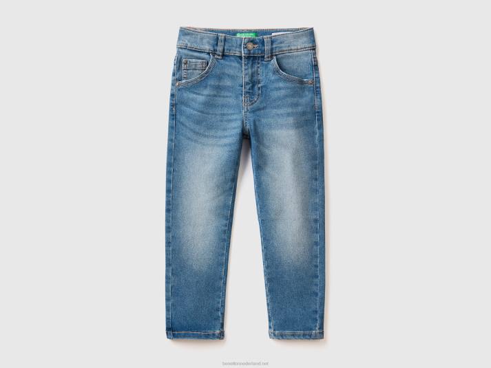 kinderen Benetton vintage look skinny jeans hemelsblauw 4R622400