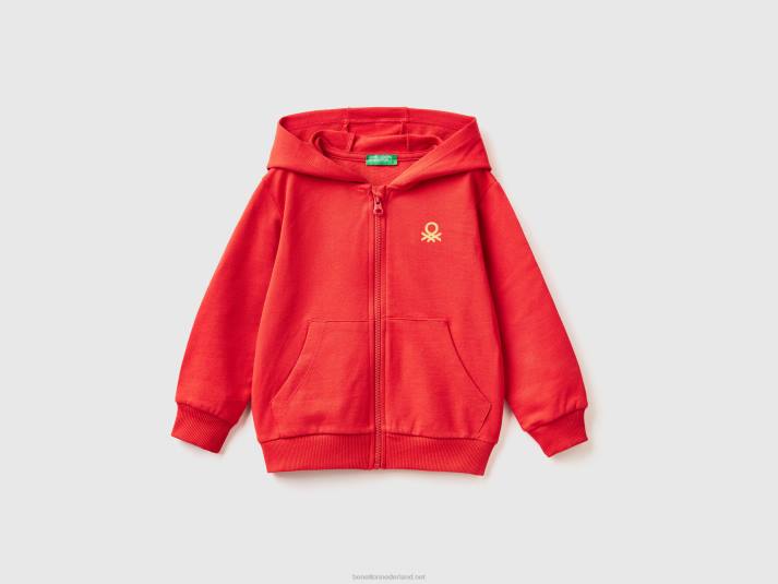 kinderen Benetton hoodie met logo rood 4R622247