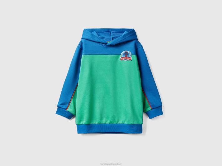 kinderen Benetton hoodie van technische stof helderblauw 4R622242