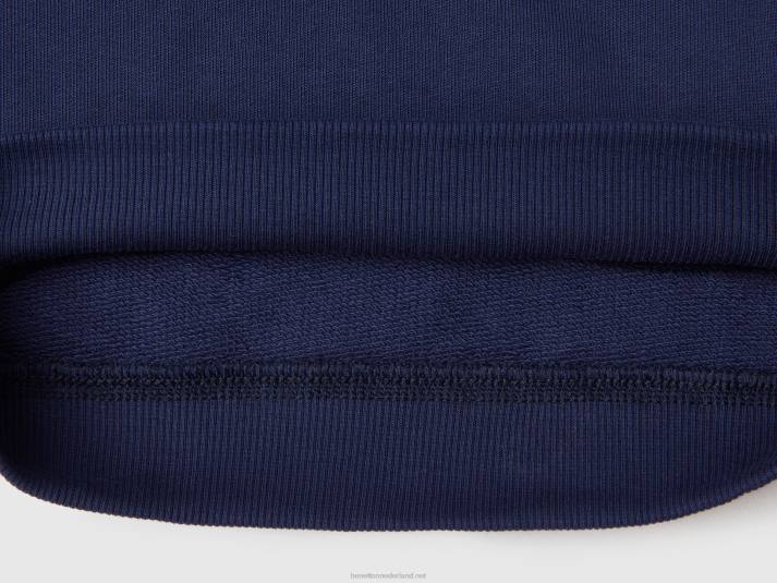 kinderen Benetton sweatshirt van 100% biologisch katoen donkerblauw 4R622249