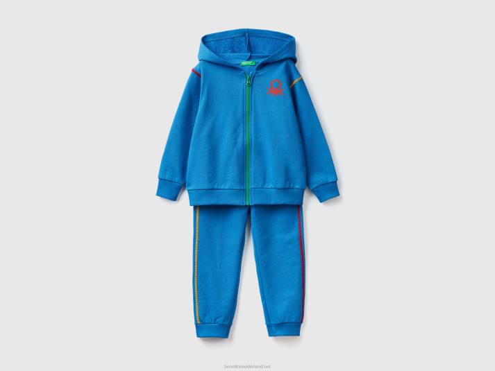 kinderen Benetton trainingspak van 100% katoen helderblauw 4R622244