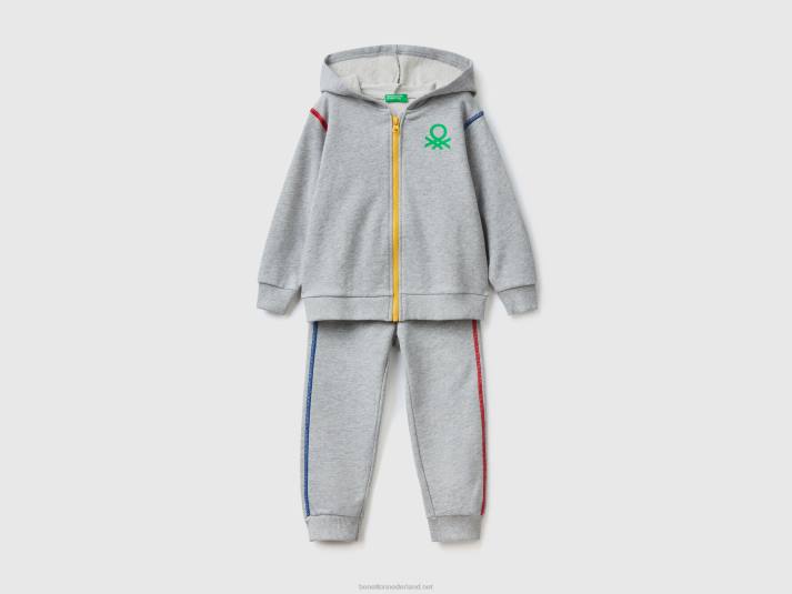 kinderen Benetton trainingspak van 100% katoen lichtgrijs 4R622245