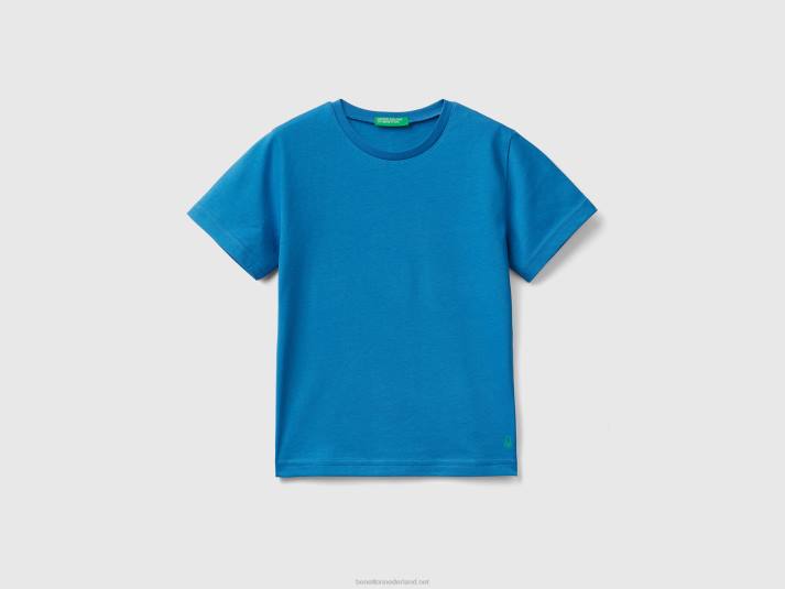 kinderen Benetton T-shirt van biologisch katoen helderblauw 4R622167