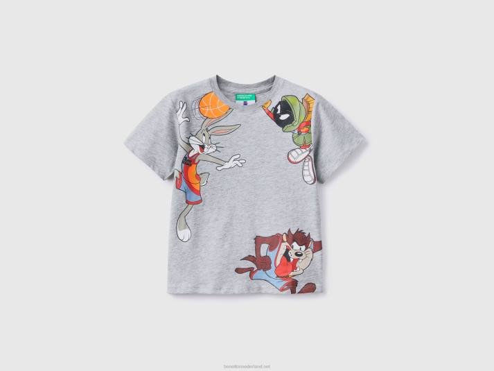 kinderen Benetton space jam t-shirt met korte mouwen lichtgrijs 4R622170