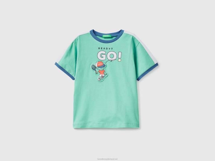 kinderen Benetton t-shirt met print en patch groente 4R622123