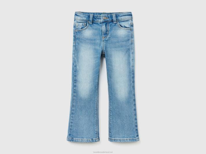 kinderen Benetton flared jeans met vijf zakken lichtblauw 4R623043