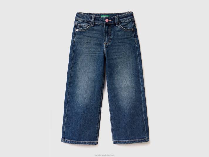 kinderen Benetton jeans met wijde pasvorm blauw 4R623032