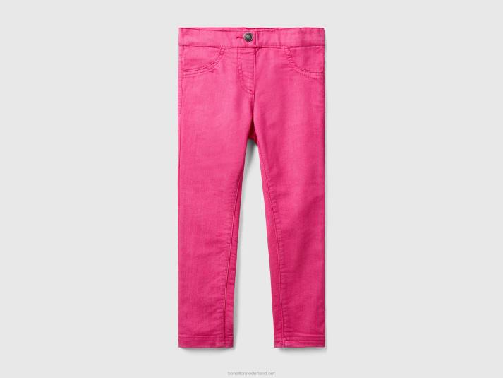 kinderen Benetton jegging van stretchkatoenmix fuchsia 4R625716