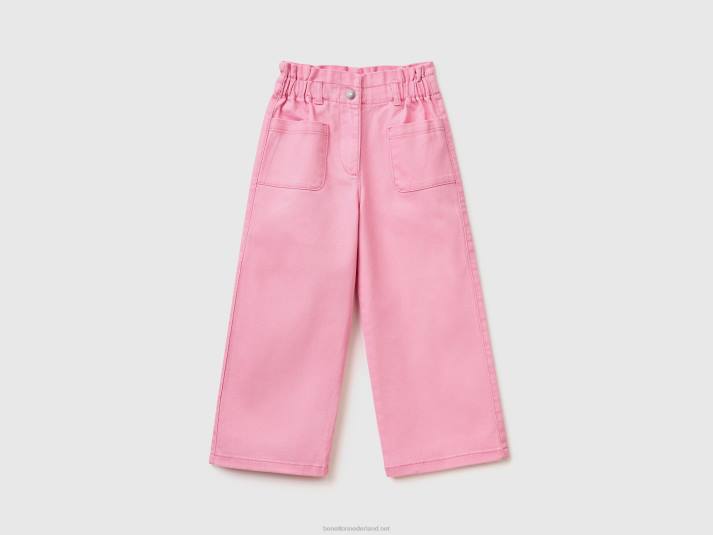 kinderen Benetton paperbag broek roze 4R625700