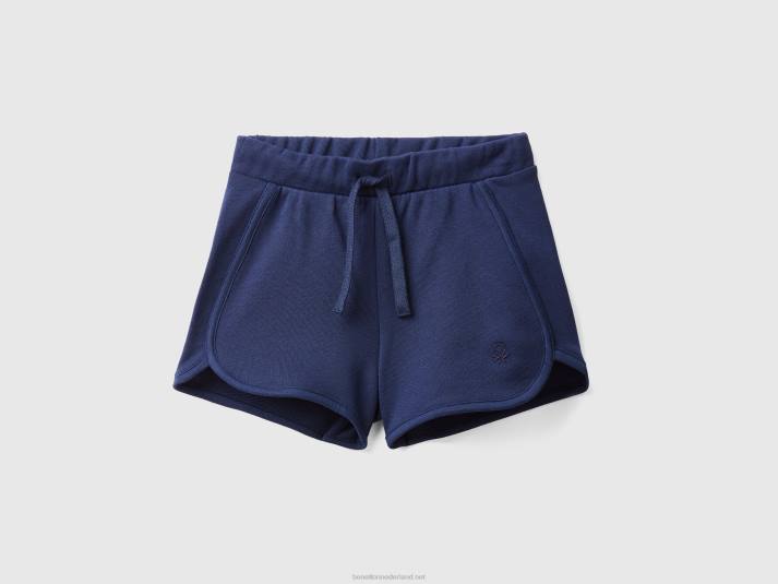 kinderen Benetton sweatshort van 100% biologisch katoen donkerblauw 4R623025