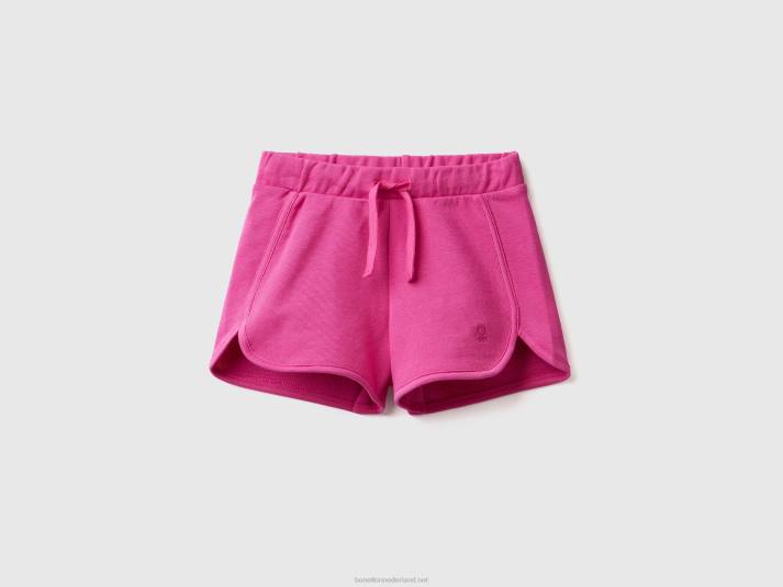 kinderen Benetton sweatshort van 100% biologisch katoen fuchsia 4R623023