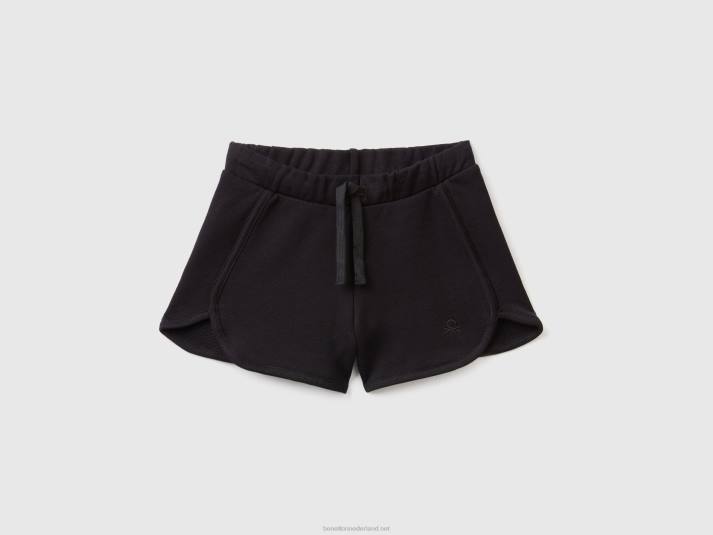 kinderen Benetton sweatshort van 100% biologisch katoen zwart 4R623024