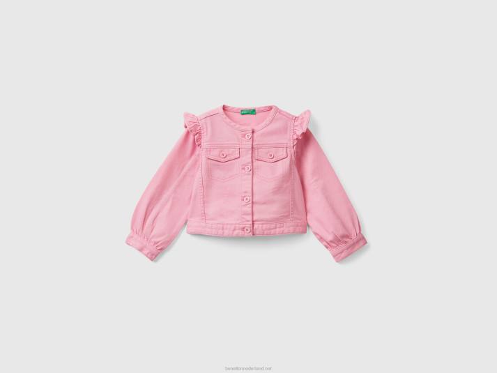 kinderen Benetton kleurrijk jack van stretchkatoen roze 4R622825