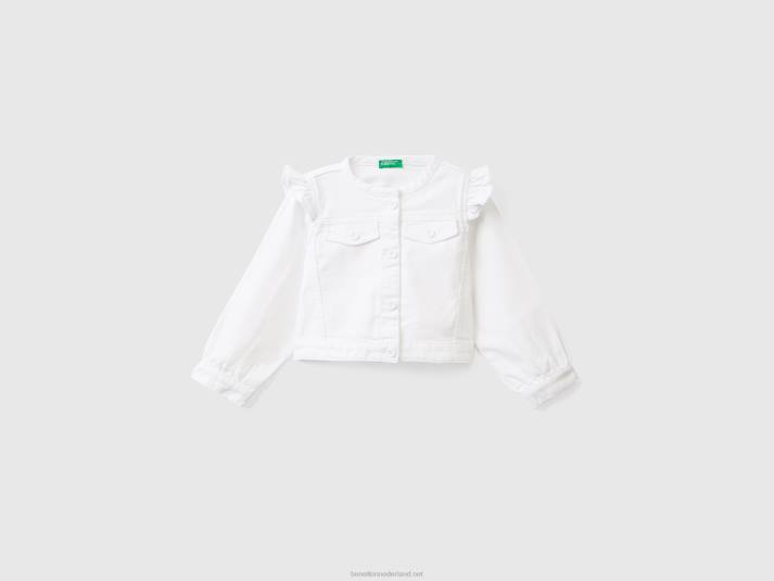 kinderen Benetton kleurrijk jack van stretchkatoen wit 4R622824