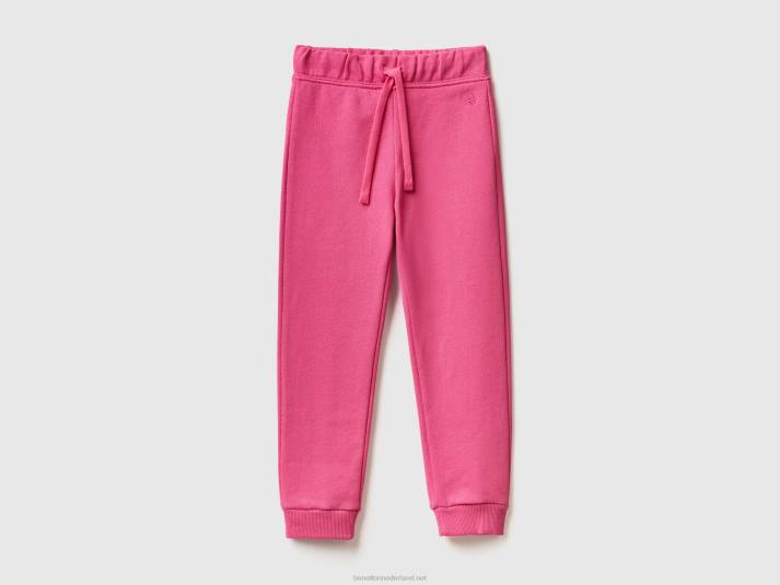 kinderen Benetton joggingbroek van biologisch katoen fuchsia 4R623026