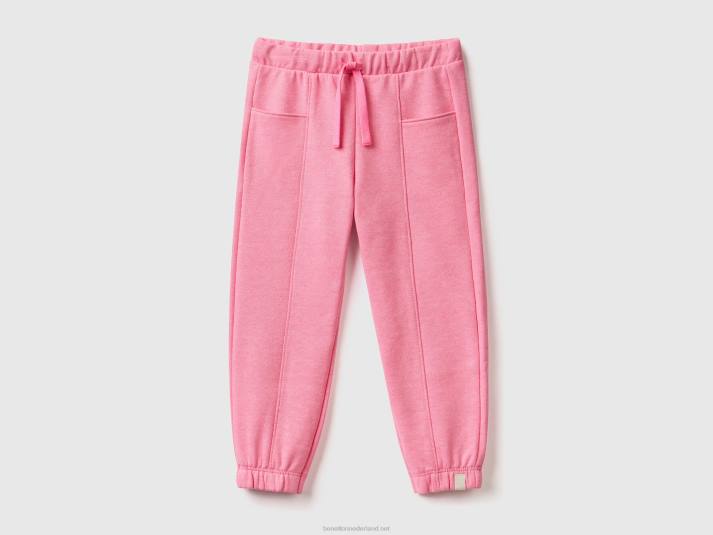 kinderen Benetton joggingbroek van gerecyclede stof Neon roze 4R623027