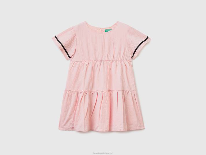 kinderen Benetton korte jurk met franjes zacht roze 4R622936