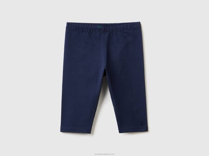 kinderen Benetton 3/4 legging van stretchkatoen donkerblauw 4R622982