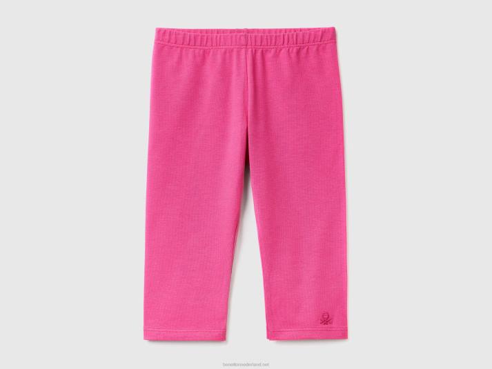 kinderen Benetton 3/4 legging van stretchkatoen fuchsia 4R622951