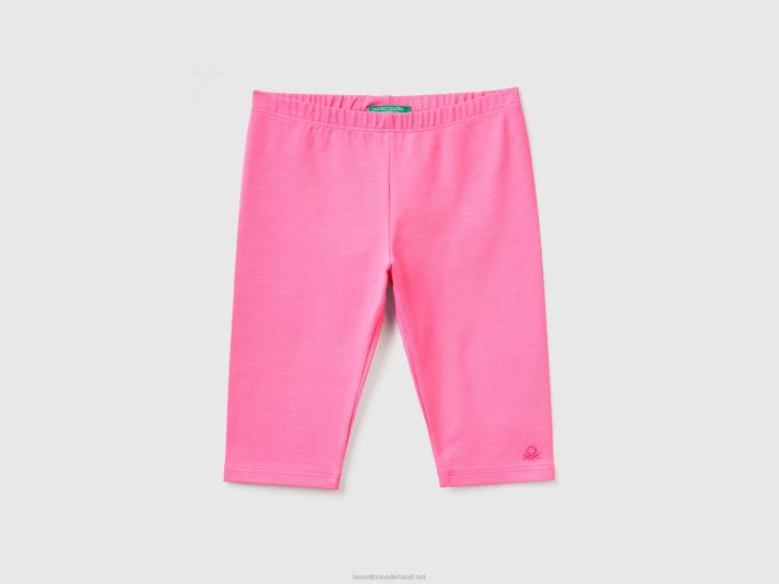 kinderen Benetton 3/4 legging van stretchkatoen roze 4R622967