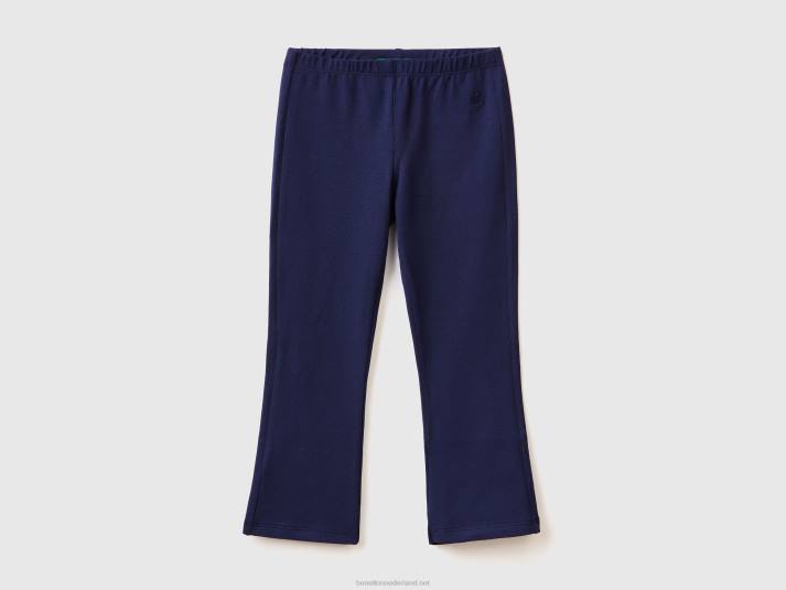 kinderen Benetton wijd uitlopende legging van stretchkatoen donkerblauw 4R625664