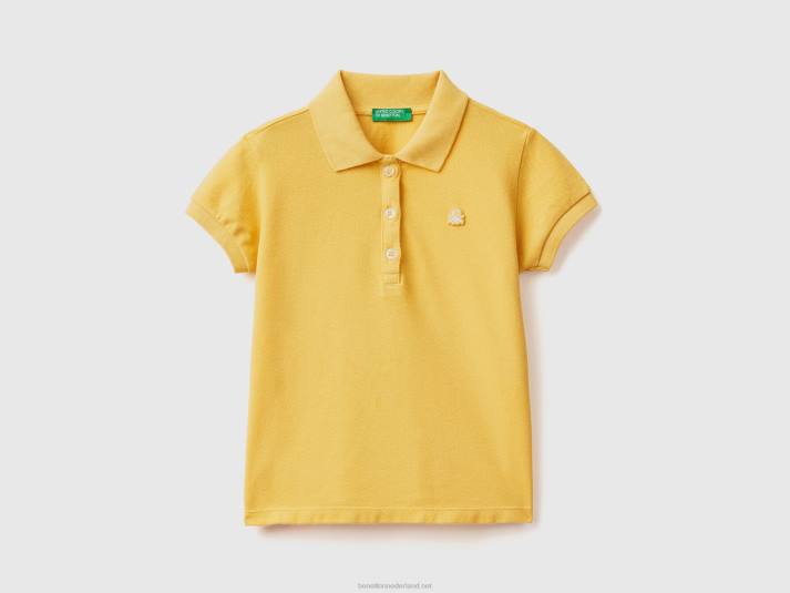 kinderen Benetton regular fit polo van biologisch katoen geel 4R625590